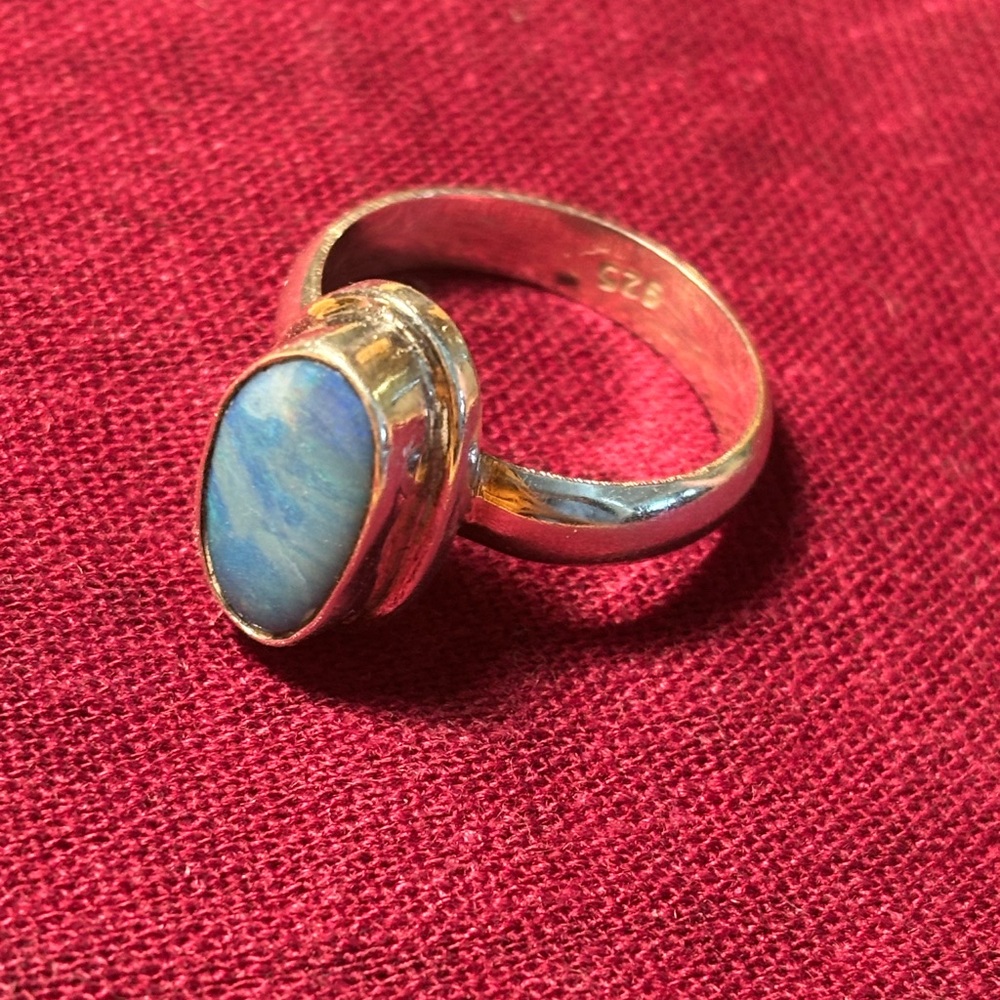Sterling Silver and Blue Stone Ring